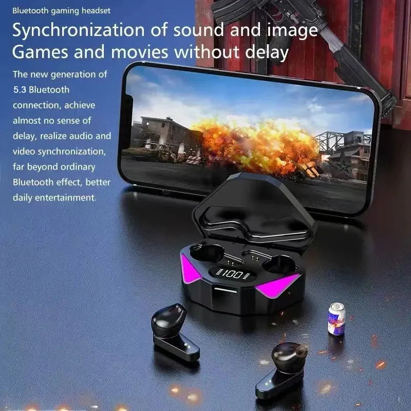 ai wireless earbuds with rgb lights hd surround sound