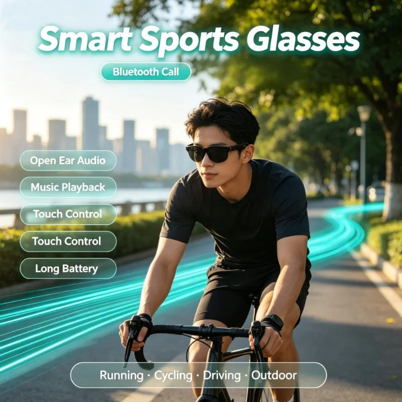 XG88Pro Smart Translation Bluetooth Glasses, Wireless Headset, Anti‑Blue‑Light for Sports, Running & Cycling